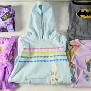 Children mixed clothing pallet of kids apparel wrapped for shipping from Save More Liquidations