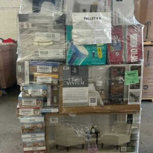 Walmart GM truckload lot 307 — 24 pallets of premium Walmart customer-return and overstock general merchandise across Mainstays, Better Homes, Equate, and brand-name vendors