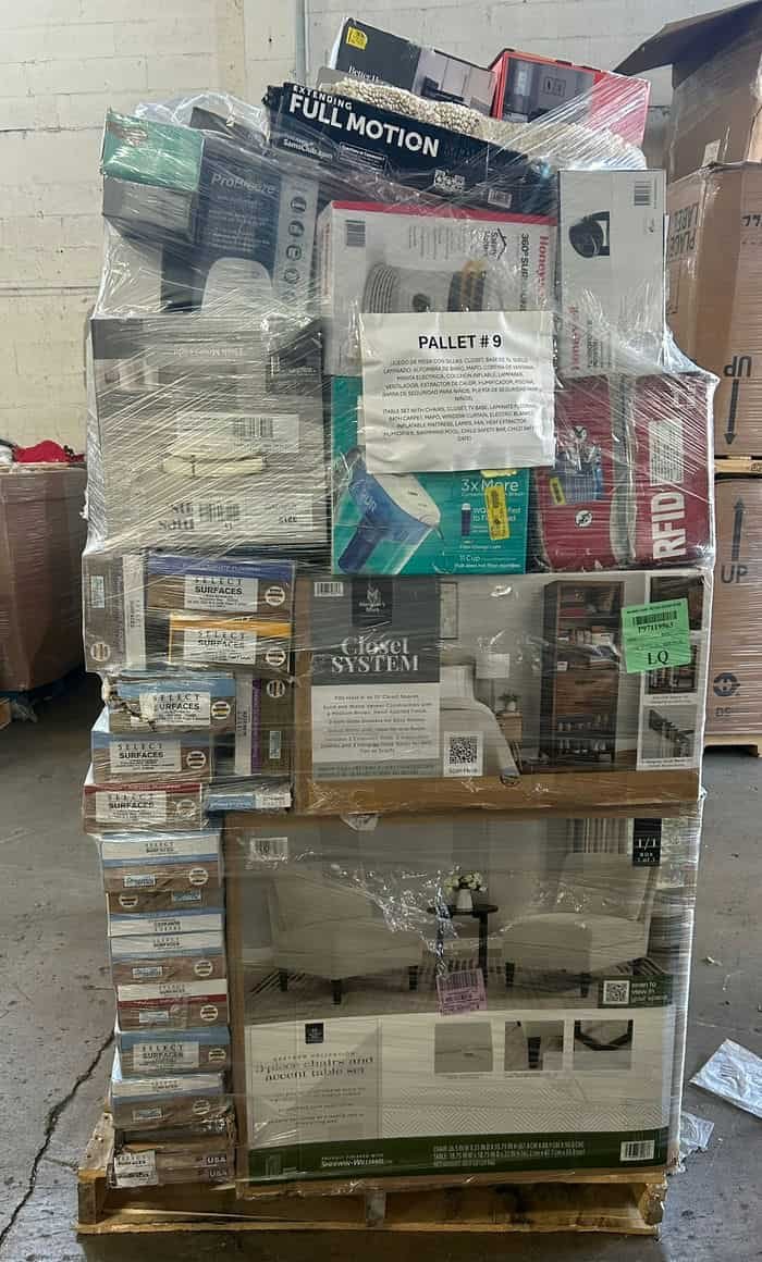 WM GM Truckload Lot #307 Walmart GM truckload lot 307 — 24 pallets of premium Walmart customer-return and overstock general merchandise across Mainstays, Better Homes, Equate, and brand-name vendors