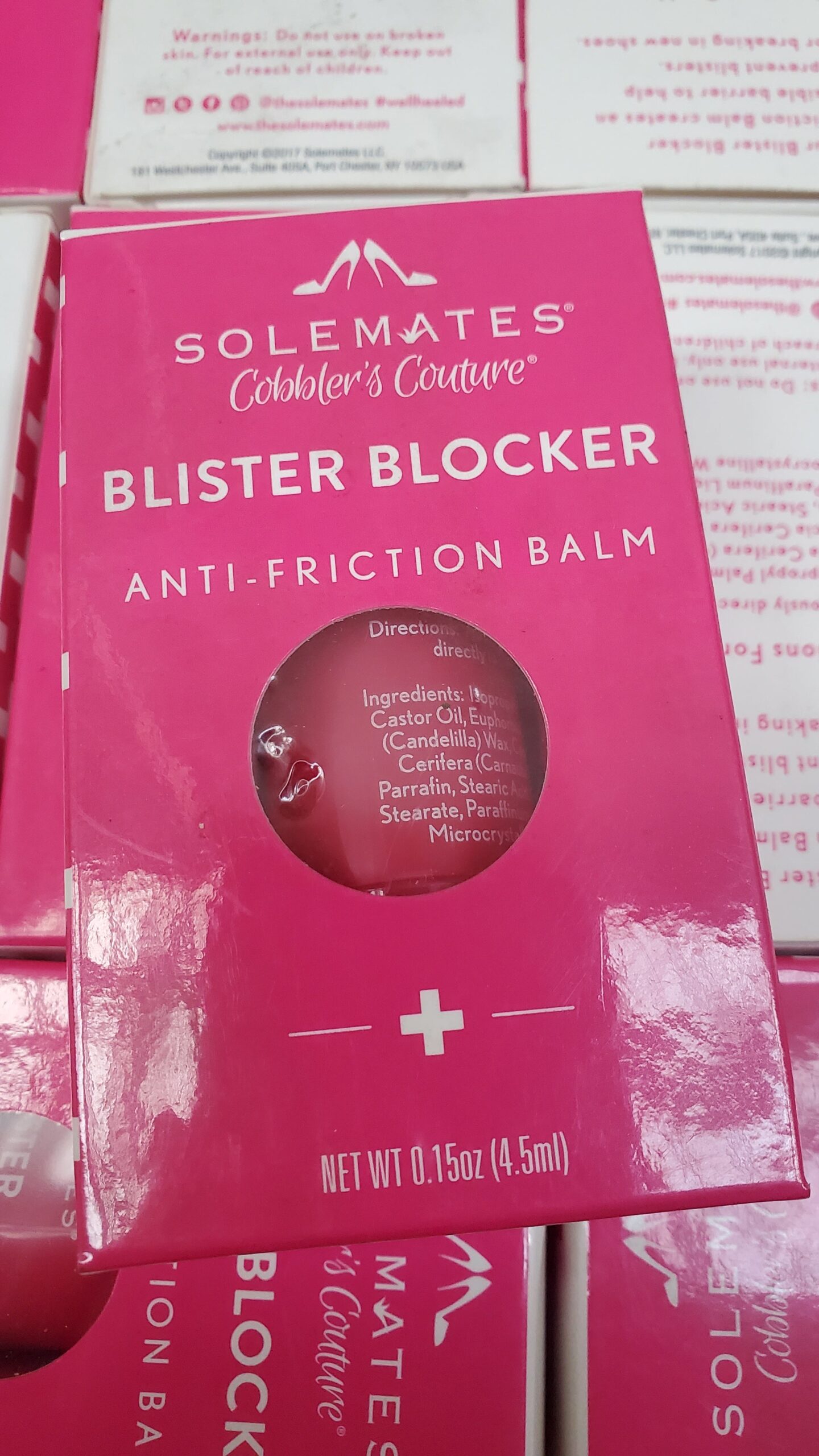 Lot of Solemates Blister Blocker Anti-Friction Balm 175pcs Solemates Blister Blocker lot of 175 anti-friction balms arranged for shipping from Save More Liquidations