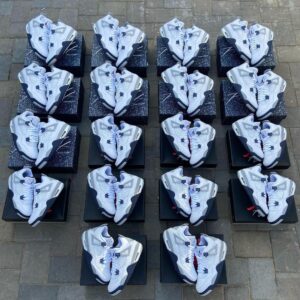 Authentic Jordan sneakers pallet — 60 pairs of mixed Air Jordan retros and signature silhouettes wrapped for Save More wholesale