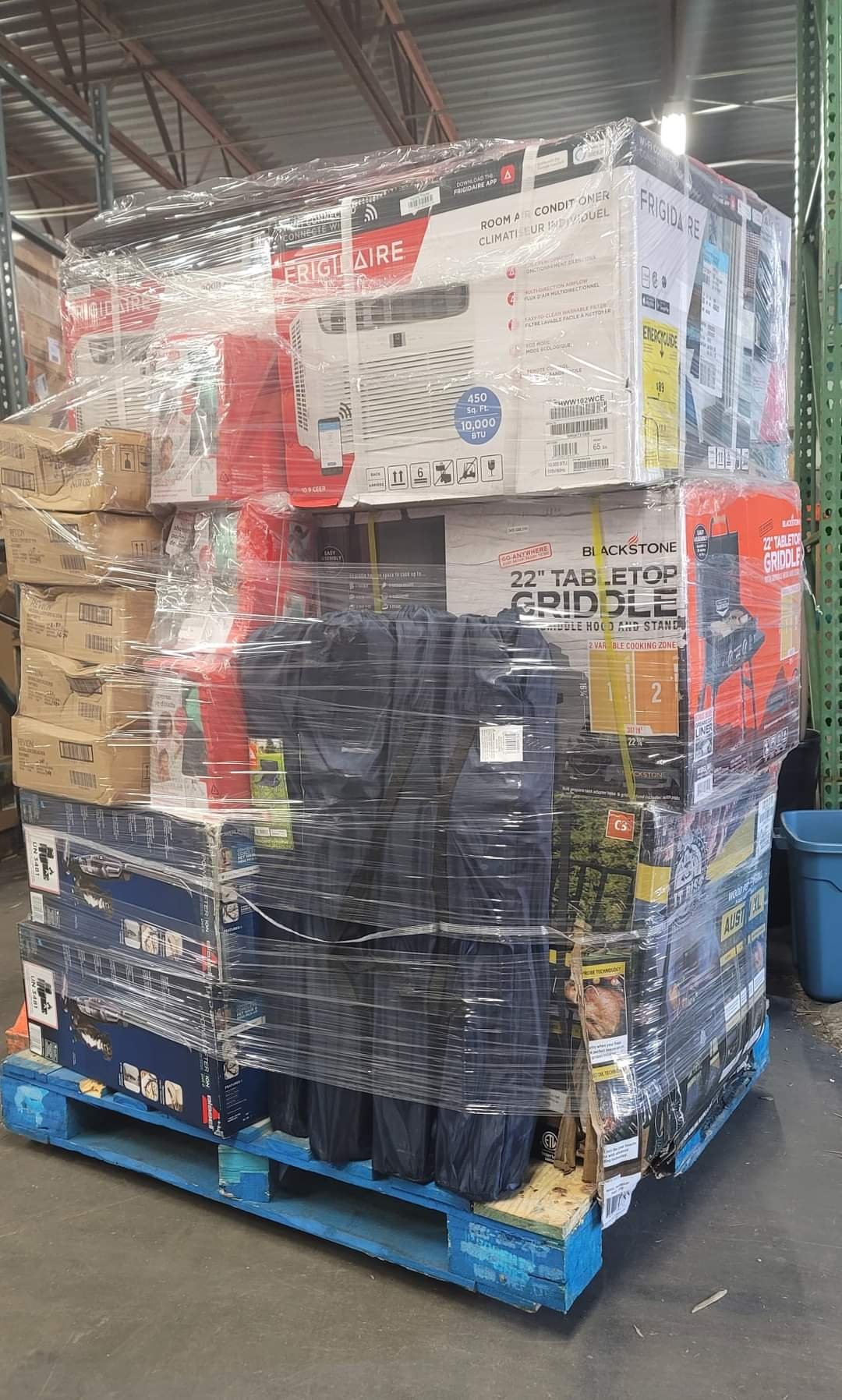 AMZ CUSTOMER RETURNS Amazon customer returns pallet of mixed general merchandise shrink-wrapped for shipping from Save More Liquidations