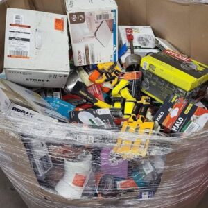 Home Depot high count pallets — mixed count liquidation loads from Home Depot featuring power tools, hand tools, faucets, lighting fixtures, storage bins, small appliances, patio items, and seasonal goods at the high-count truckload format