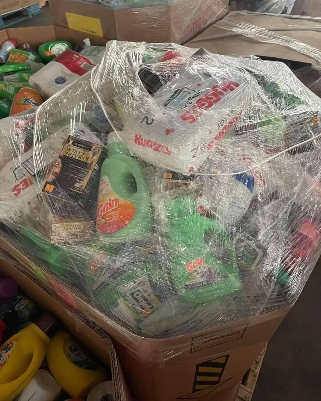HBA (Health & Beauty Aids) Pallets – Wholesale Health and beauty aids pallet of mixed HBA personal care products wrapped for shipping from Save More Liquidations