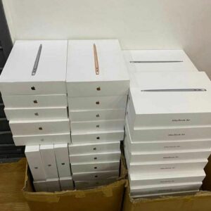 MacBook Air pallet of assorted Apple laptops boxed for shipping from Save More Liquidations