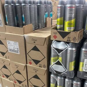 Dove body wash pallet of body wash and spray wrapped for shipping from Save More Liquidations