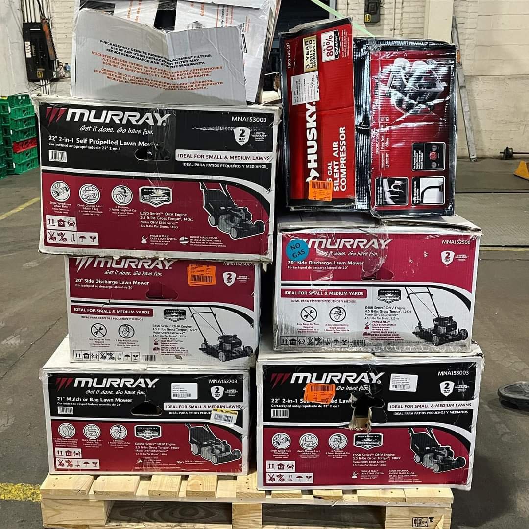Wholesale Power Tools Pallets Wholesale power tools pallet of mixed-brand corded and cordless tools stacked for shipping from Save More Liquidations