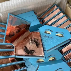 Eyelashes pallet of wholesale false lashes wrapped for shipping from Save More Liquidations