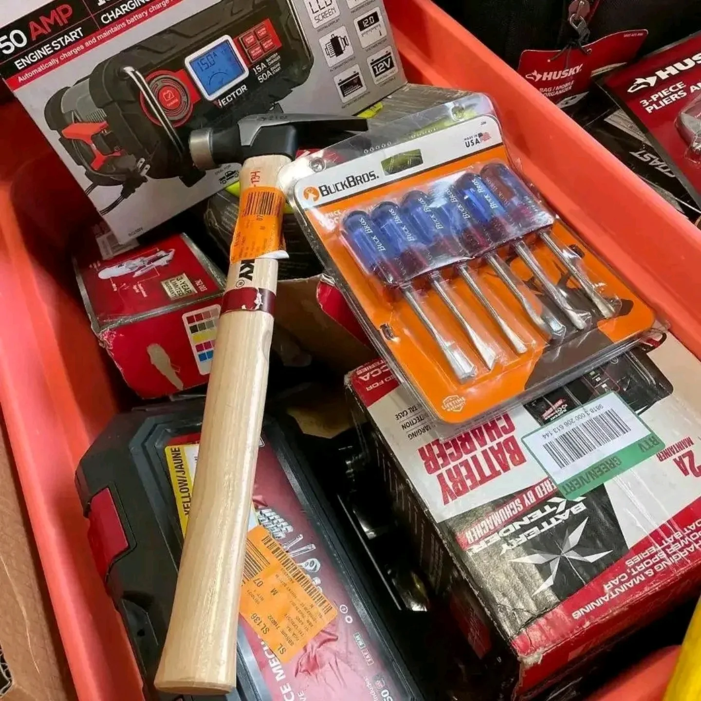 Husky Mechanic Tool Set Pallet Husky tool set pallet of mechanic tool sets wrapped for shipping from Save More Liquidations