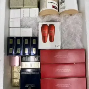 Luxury skincare and makeup cosmetic pallet wrapped for shipping from Save More Liquidations
