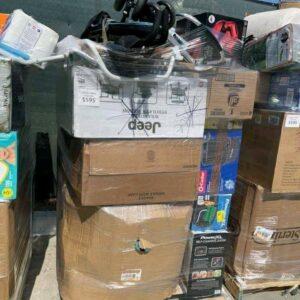 Target overstock pallet of bulk general merchandise shrink-wrapped for shipping from Save More Liquidations