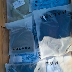 Halara clothing pallet of viral activewear and athleisure folded for shipping from Save More Liquidations