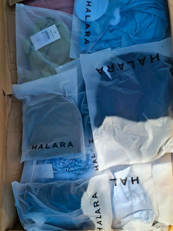 Halara clothing pallets. Halara clothing pallet of viral activewear and athleisure folded for shipping from Save More Liquidations
