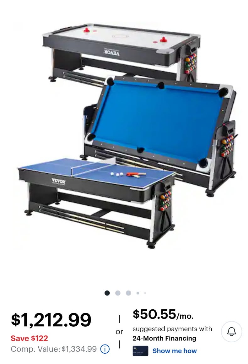 Billiards Table – Plus! Billiards table pallet of a pool table and game-room items loaded for shipping from Save More Liquidations