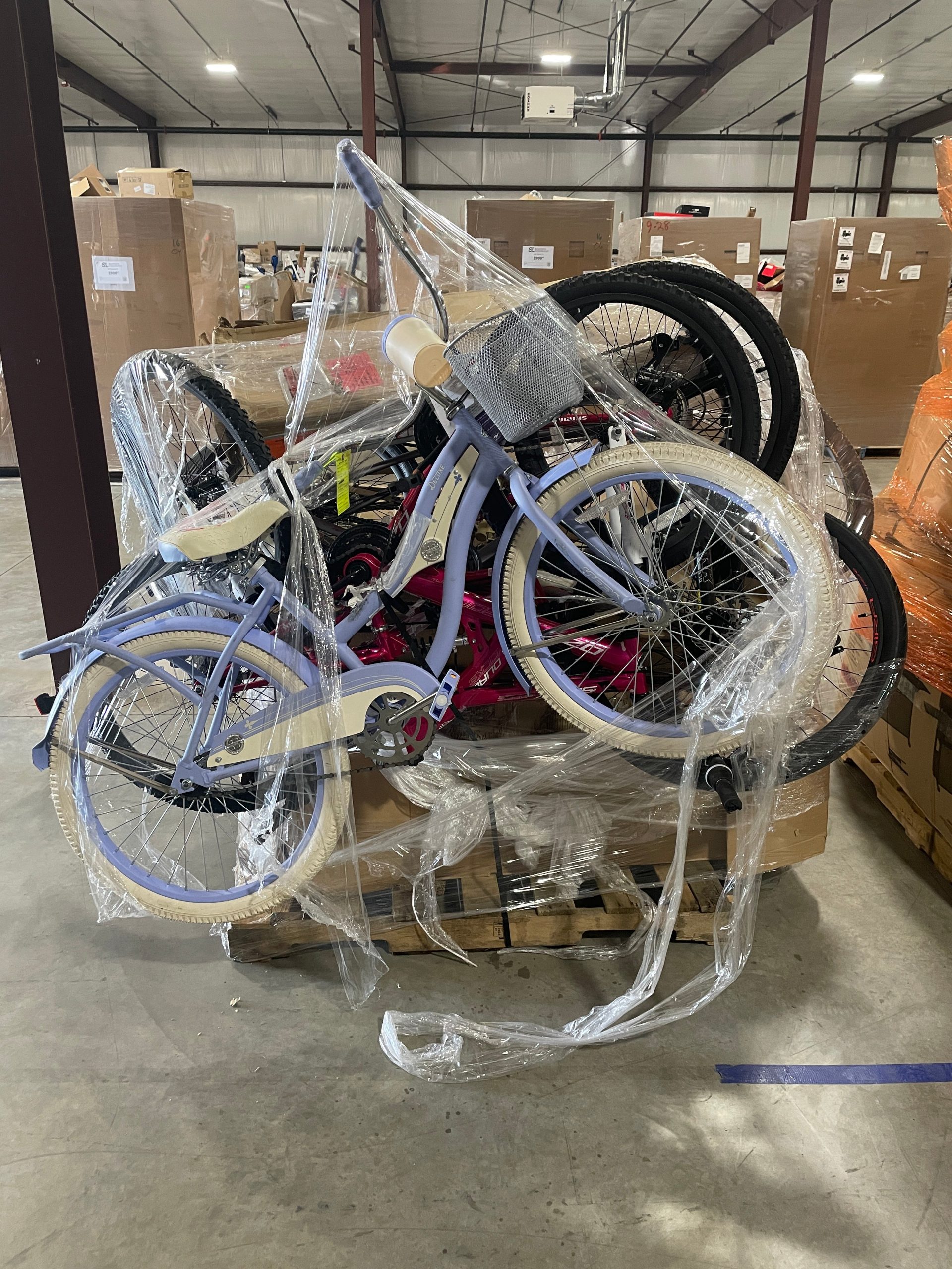 Sport & Outdoor Pallets Sport and outdoor pallet of assorted sporting goods and gear stacked for shipping from Save More Liquidations