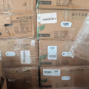 Kitchen sink pallet of 11 units wrapped for shipping from Save More Liquidations