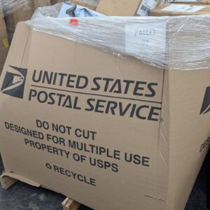Temu pallet of mixed overstock gadgets and accessories wrapped for shipping from Save More Liquidations