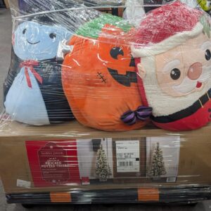 BJs seasonal pallet of wholesale seasonal merchandise shrink-wrapped for shipping from Save More Liquidations