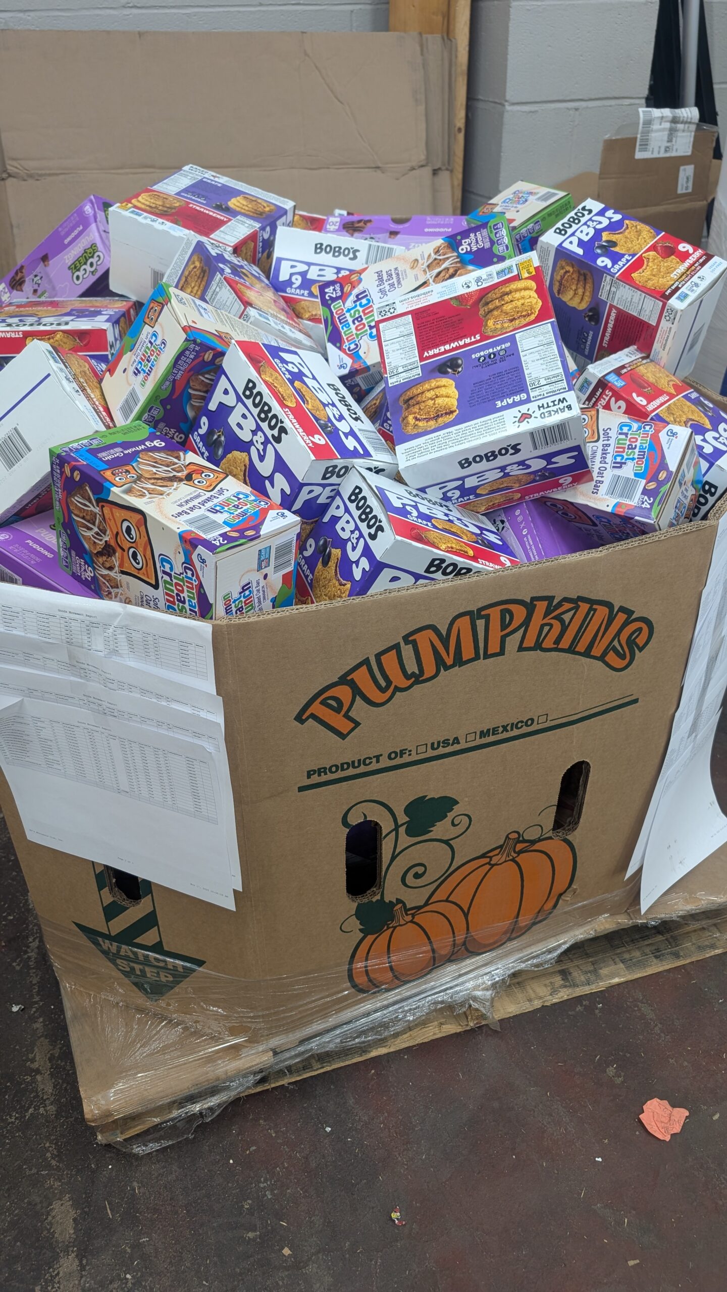 Food – Limited Skus… BJ’s !! BJs food pallet of limited-SKU wholesale grocery shrink-wrapped for shipping from Save More Liquidations