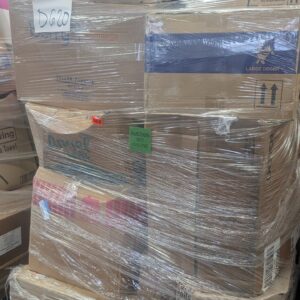 Dollar General liquidation pallet of store overstock and returns wrapped for shipping from Save More Liquidations