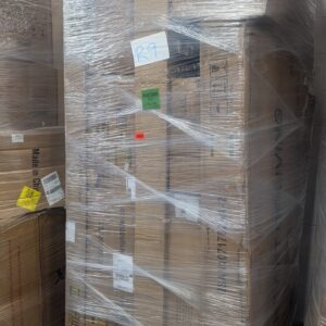 Furniture liquidation pallet of assorted home furnishings wrapped for shipping from Save More Liquidations