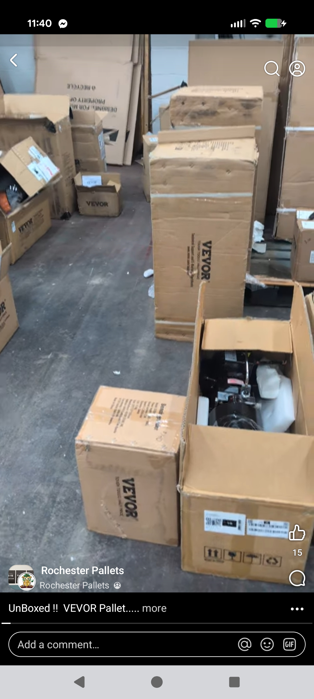 VEVOR – Unboxed Pallet VEVOR pallet of unboxed tools and equipment stacked for shipping from Save More Liquidations