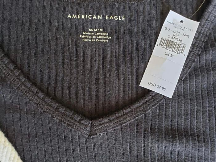 Wholesale Aerie & American Eagle Pallets Aerie and American Eagle pallet of brand apparel wrapped for shipping from Save More Liquidations