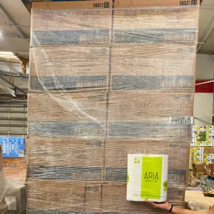 ARIA toilet paper pallet — 280-piece pallet of ARIA brand 2-roll 138-sheet 2-ply bath tissue (560 rolls total) in original sealed packaging