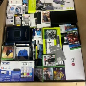 Target mystery box pallet — stretch-wrapped pallet of 30 oversized Target electronics mystery boxes ready for resale