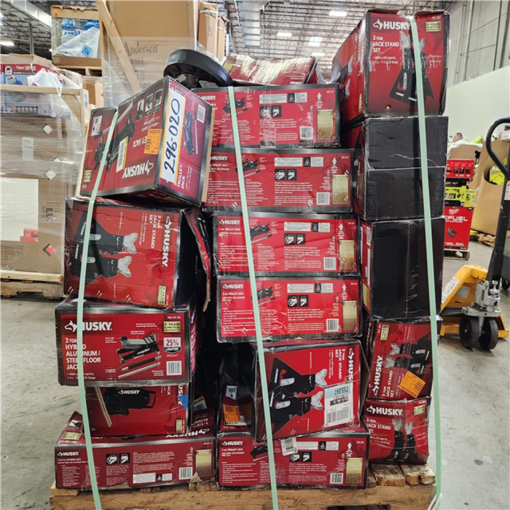 Husky Tools Liquidation Palletsb- Wholesale Husky tools pallet of liquidation hand and power tools wrapped for shipping from Save More Liquidations