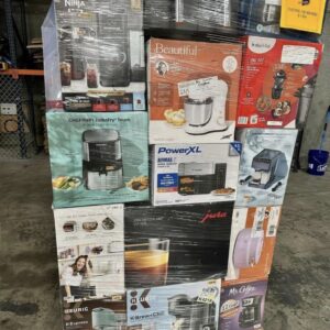Wholesale kitchen appliances lot of 150 mid-size electrics boxed for shipping from Save More Liquidations