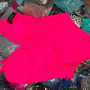 Amazon swimwear pallet — wrapped pallet of 1,000 pieces of women's swimwear new with tags in poly bags, mixed sizes from the Amazon swimwear catalog
