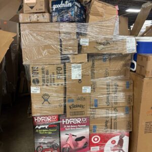 Target case pack pallet — single pallet of factory-sealed brand-new Target merchandise in original master cartons