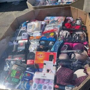 Mixed underwear pallet of new packaged intimates folded for shipping from Save More Liquidations