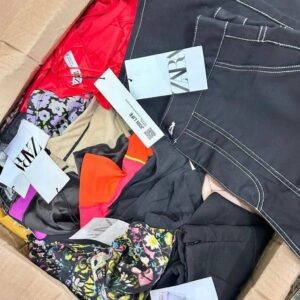 Zara liquidation pallet of 200 pieces of trend-forward apparel folded for shipping from Save More Liquidations
