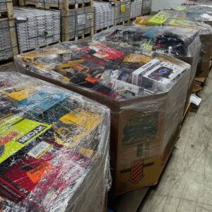 Tool liquidation pallet of 60 to 150 assorted hand tools stacked for shipping from Save More Liquidations