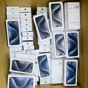 iPhone pallets for resale holding 20 mixed-model Apple phones boxed for shipping from Save More Liquidations
