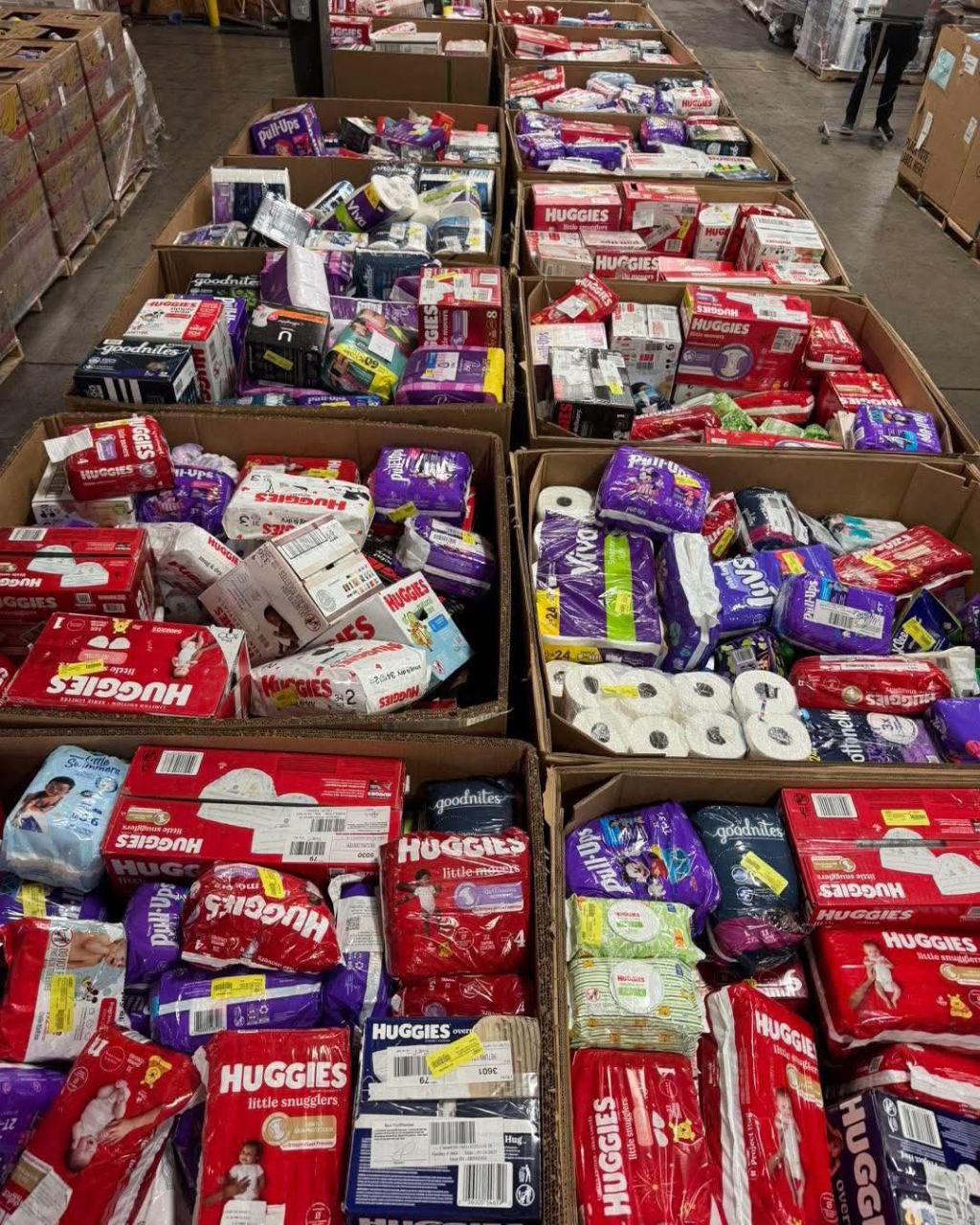 Buy Baby Diapers Wholesale Pallet(50 Cases at $500) Baby diapers pallet of 50 cases of bulk baby diapers shrink-wrapped for shipping from Save More Liquidations