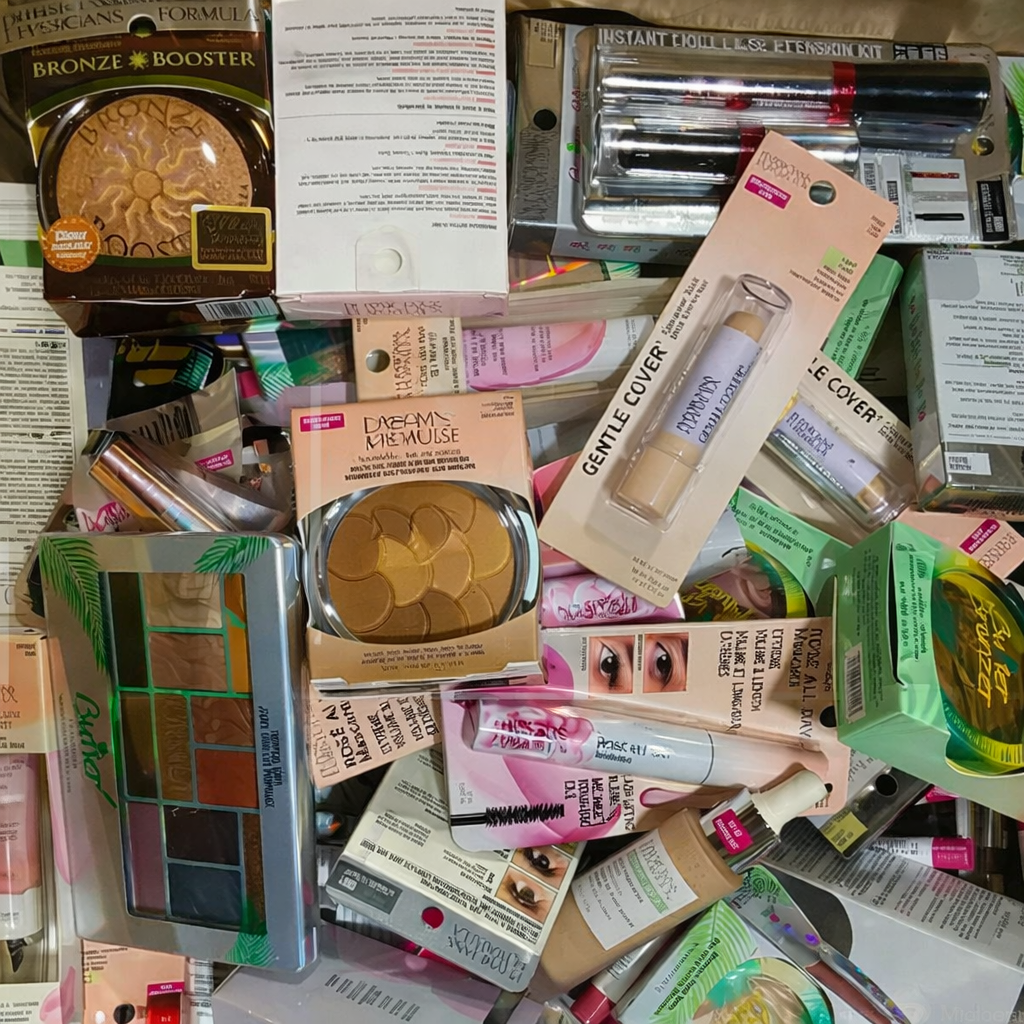 physicians-formula-makeup-assorted-shadows-liners-serum-blush-lipsticks-600x600-1.png Physicians Formula Makeup pallet — 1,000-piece pallet of Physicians Formula assorted makeup including eyeshadow palettes, liners, lipsticks, mascara, brow, blush, and serum