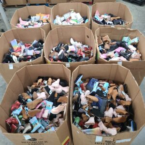 Target kids boots pallet — wrapped pallet of 310-320 brand new pairs of Target kids boots in mixed styles and sizes, ready for winter and fall-season resale