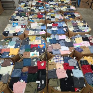 Target mens womens clothing pallet — wrapped pallet of 1,100-1,200 all-season Target apparel pieces, 95% brand new with tags, mixed mens and womens styles