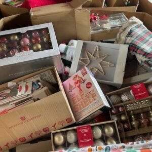 Target christmas truckload — 24 pallets of seasonal Target holiday merchandise including Wondershop ornaments, Hearth & Hand decor, lights, and gift sets