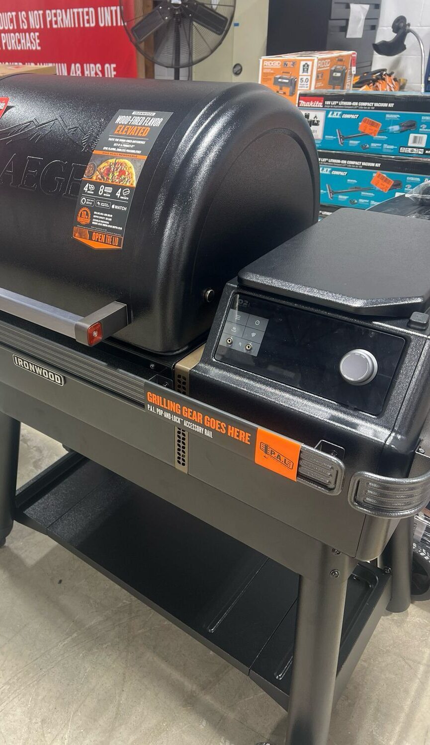 traeger-ironwood-smoker-pallet-liquidation-depot.jpg Traeger Ironwood smoker pallet — single pallet of Traeger Ironwood WiFire pellet grill units across 650, 885, and XL models with TRU Convection and Super Smoke