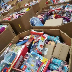 Toys And Baby Pallet — single pallet of authorized Mixed liquidation inventory wrapped and ready for shipping from Save More Liquidations