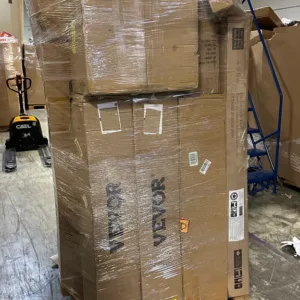 VEVOR tools pallet of liquidation tools and equipment wrapped for shipping from Save More Liquidations