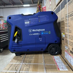 Westinghouse 4500DF generator pallet — single pallet of Westinghouse 4500DF dual-fuel inverter generators with 4500 peak watts gasoline plus propane capability